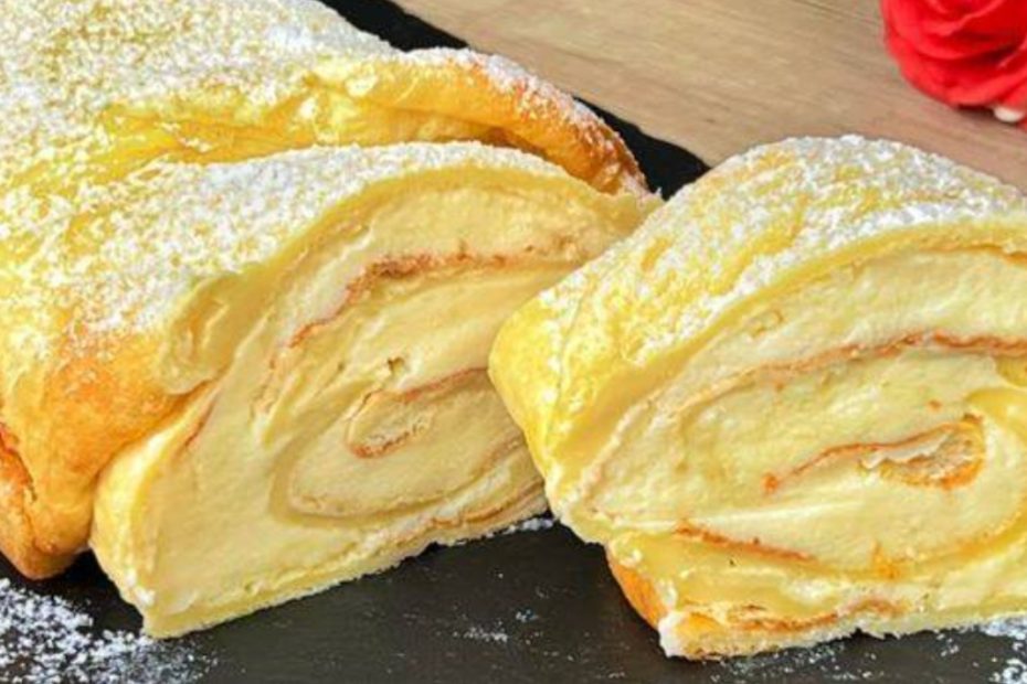 Rocambole Cremoso de pao de forma, receita direto de Roma